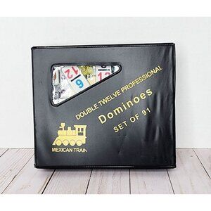 VTG NEW Double Twelve Jumbo Dominoes Set of 91 Mexican Train